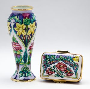 Golden Jubilee Vase & Box Set - Moorcroft Enamels