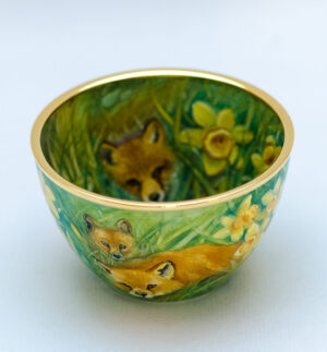 Fox & Daffodils  -  2024 Elliot Hall Enamels 1/1