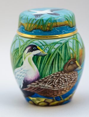 A. Loch Sunart Eider Ducks - Moorcroft Enamels