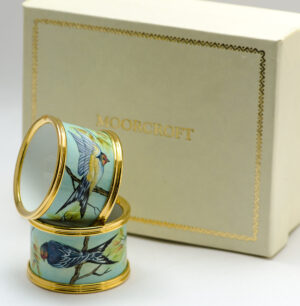 Swallows Napkin Rings - Moorcroft Enamels